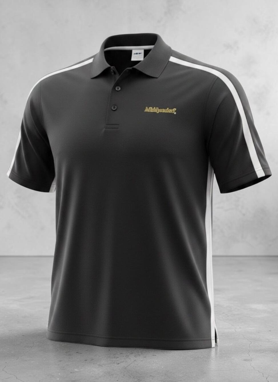 Russell Athletic Michigan Tech Huskies Polo Shirt Mens Large L Black Dri-Power